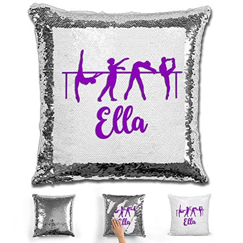 LemonsAreBlue Dancer Personalized Mermaid Reversible Sequin Pillow, Custom Dance Sequin Pillow