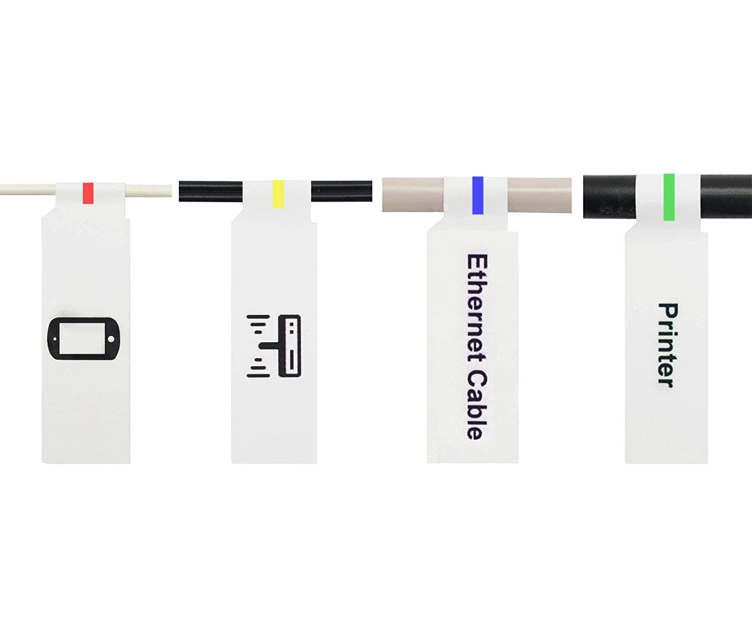 Mr-Label® Inkjet & Laser Printer Support Waterproof Cable Label - Letter Sheet - Self-Adhesive & Durable - with Print Tool (10 Sheets, 300 Labels, White)