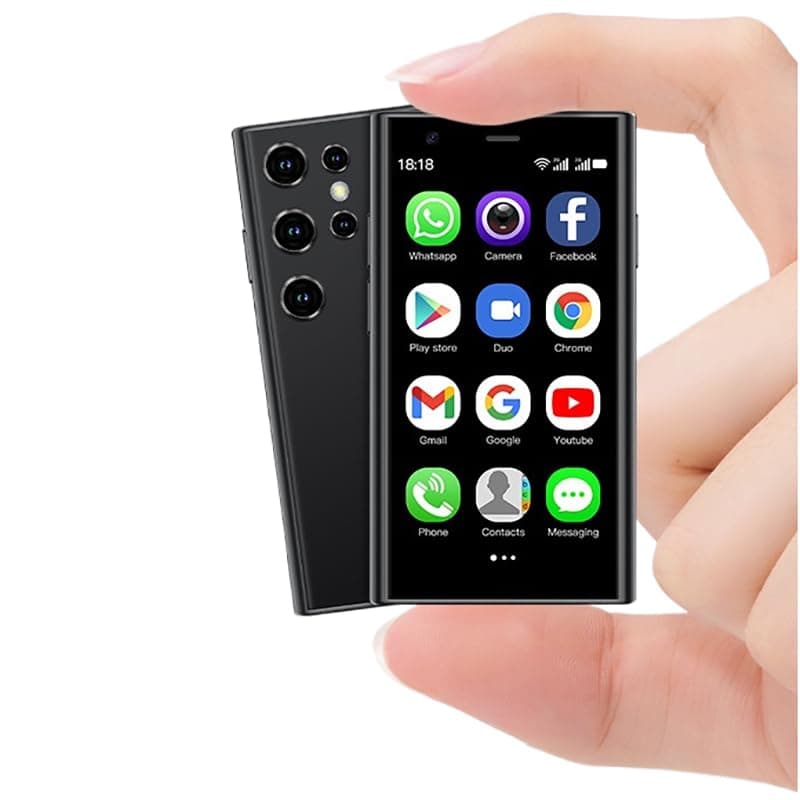 Mini Smartphone, S23 Pro Small 3G Mobile Phone 3.0'' Touch Screen 2GB RAM 16GB ROM Android 8.1 Dual SIM 1000mAh Super Mini Cellphone (Black)