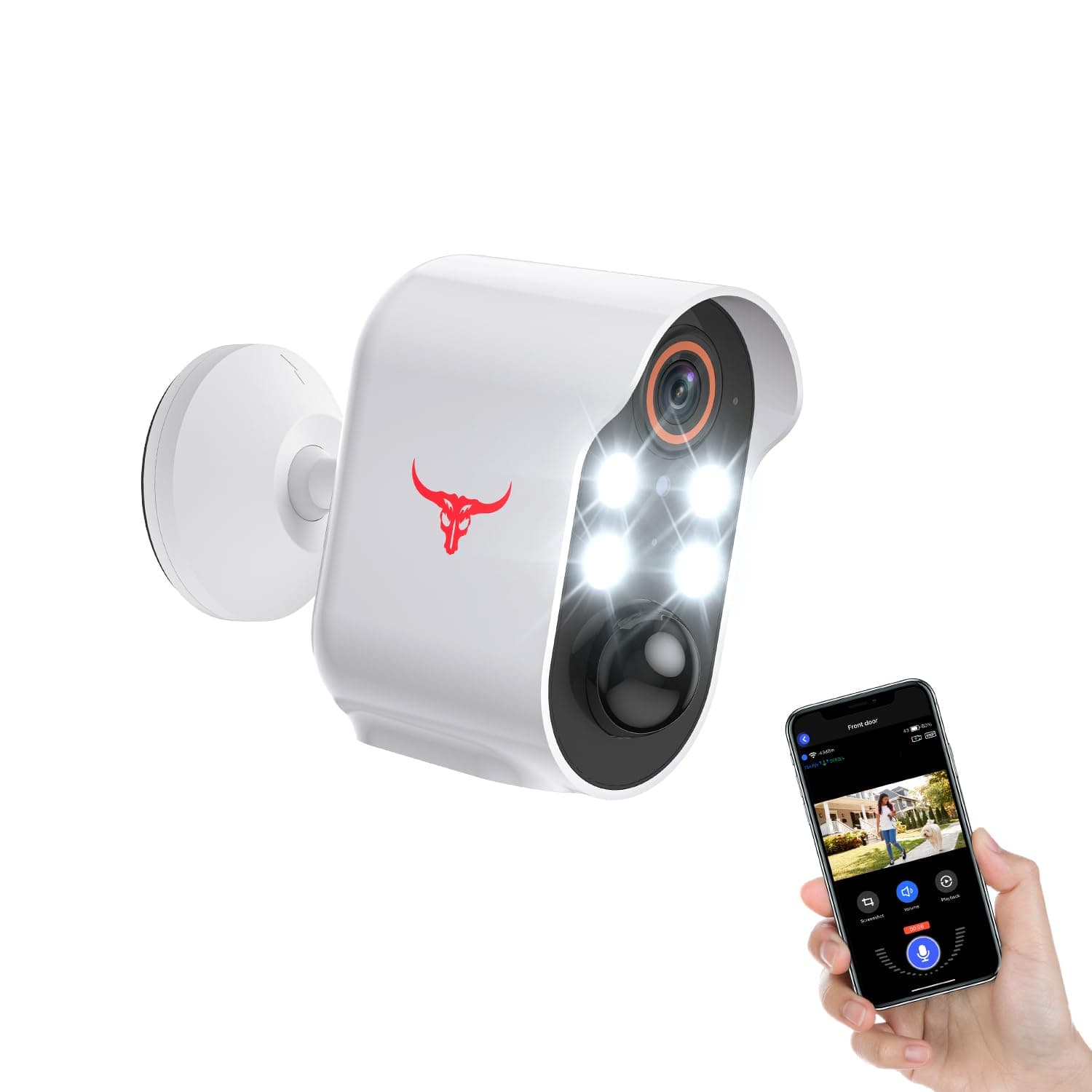 Security Camera Wireless, Human Detection, Live View, Cloud Storage, Color Night Vision, 2.4G WiFi, Indoor Outdoor Surveillance, Battery Powered