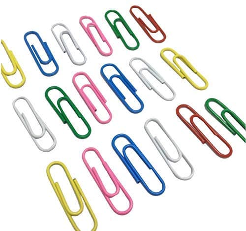 Toolist 33mm Company Office Paper Clips, 500 per Box, Assorted colors