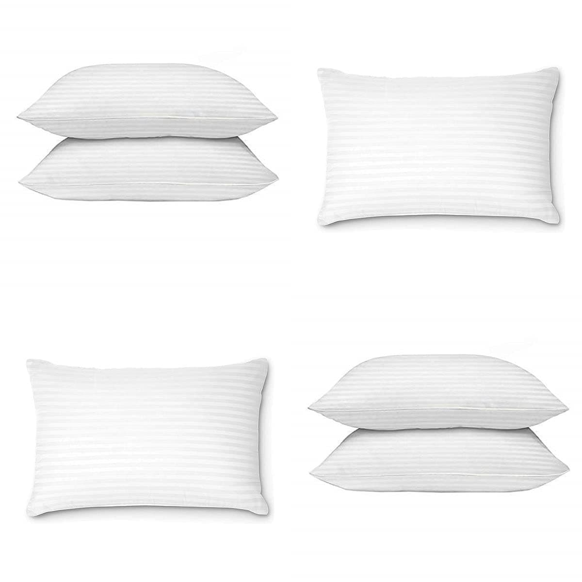 Habitat Rectangular 12x18 Inches Pillow, Set of 4, Mabel Microfiber Hotel Quality Premium Fibre Soft Cushion, Lumbar Pillow Filler - White