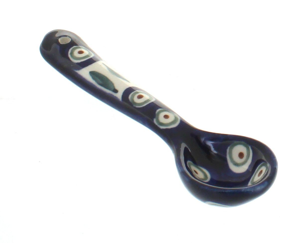 Blue Rose Polish Pottery Peacock Teaspoon