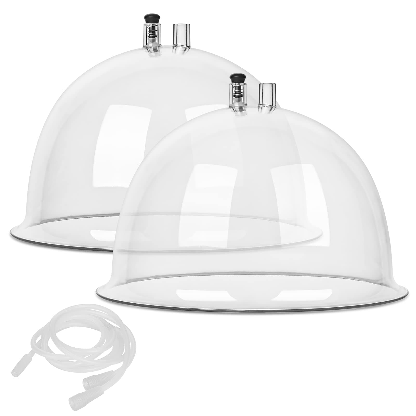 Titoe 230mL Vacuum Therapy Cups for Butt Lifting Extra-Large Vacuum Cupping Machine Accessories XXL Vacuum Therapy Back Massage Body Shape Guasha Cups Sets with Y-Hose(230mL)