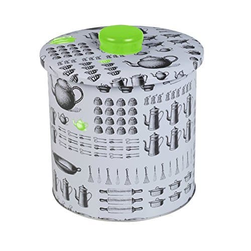 Round Sealed Metal Biscuit Tin (Green Handle)