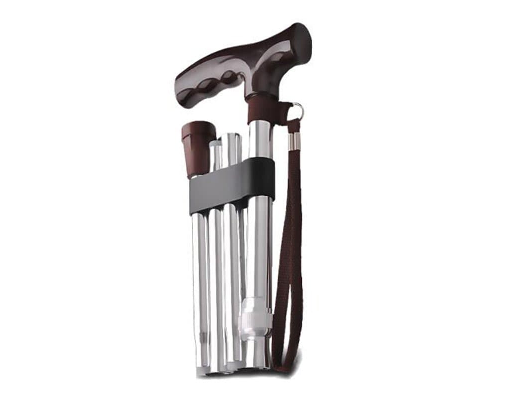 ZHDC® walking aids, Folding elderly crutches adjustable Retractable cane Old man Non-slip walking stick Walker black Silver walking aid ( Color : Silver )