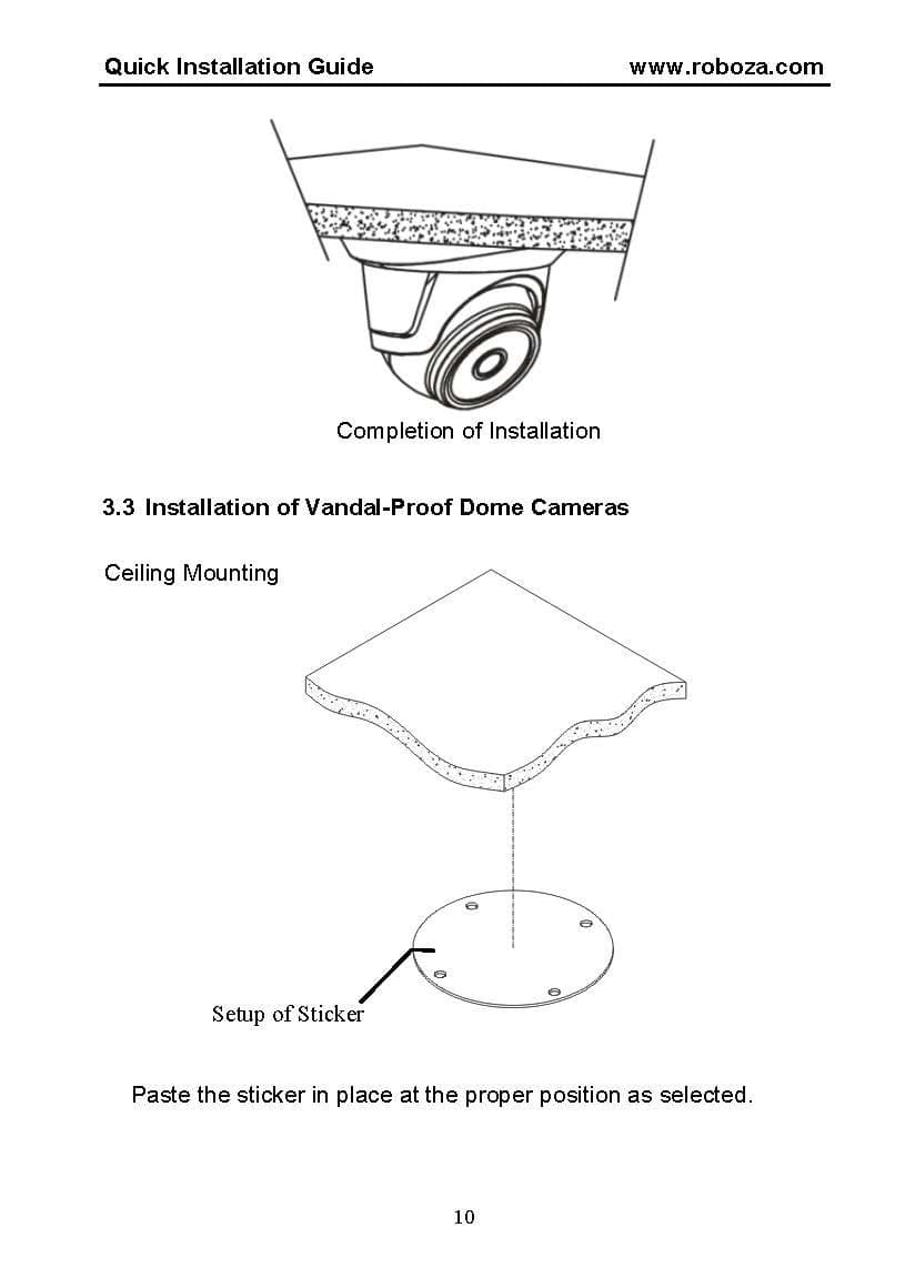 Full HD Security Camera, 1080P, Metal Dome, Night Vision, Installed Over Coax, Works with Any AHD DVR (Cable, DVR is not Included) (Roboza VHD-FD2)