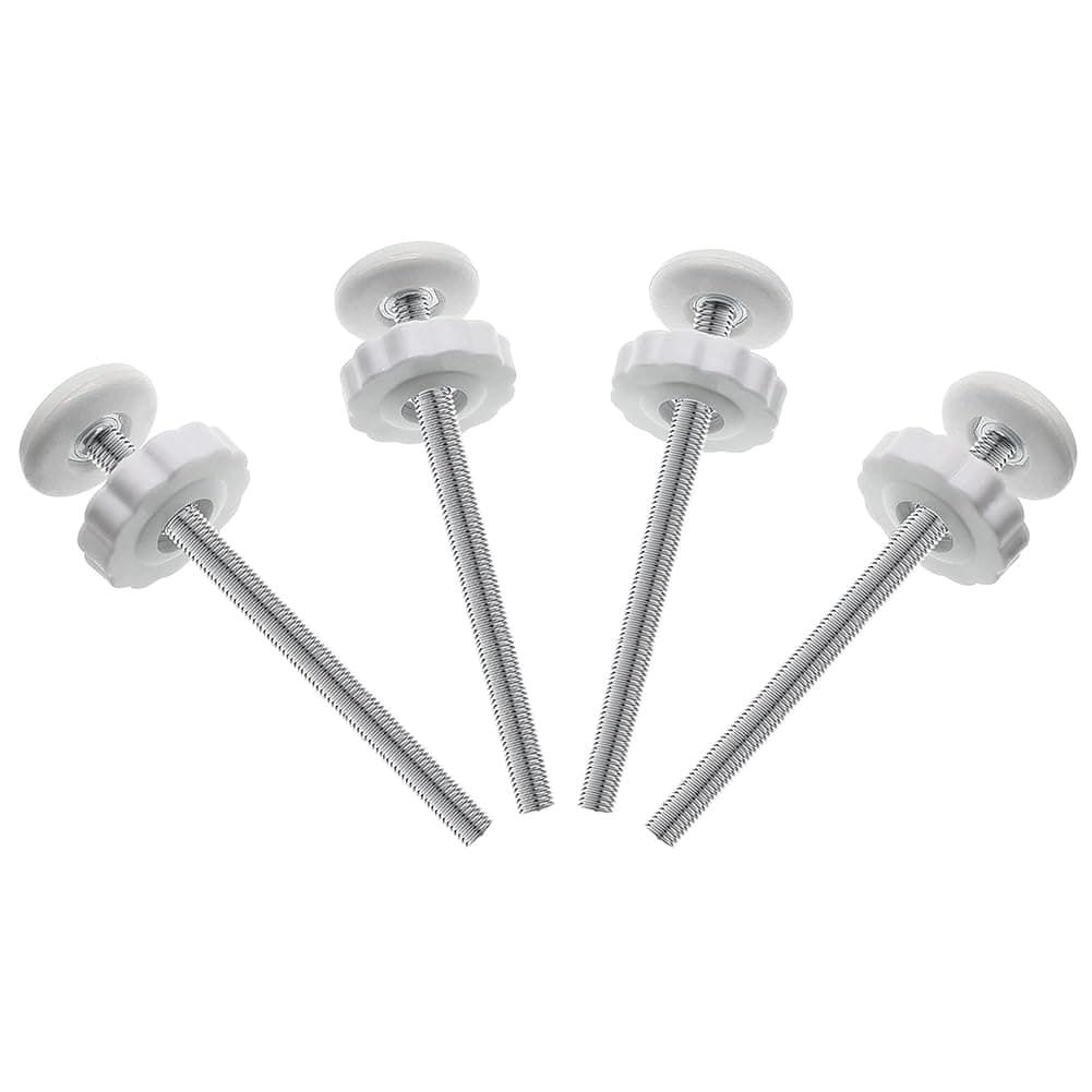 4 Pack M10 (10mm) Baby Gate Threaded Spindle Rod Replacement Screw Bolts Kit for Baby & Pet Pressure Mounted Safety Gates Wall Mounting Accessories Adapter Bolts (White)