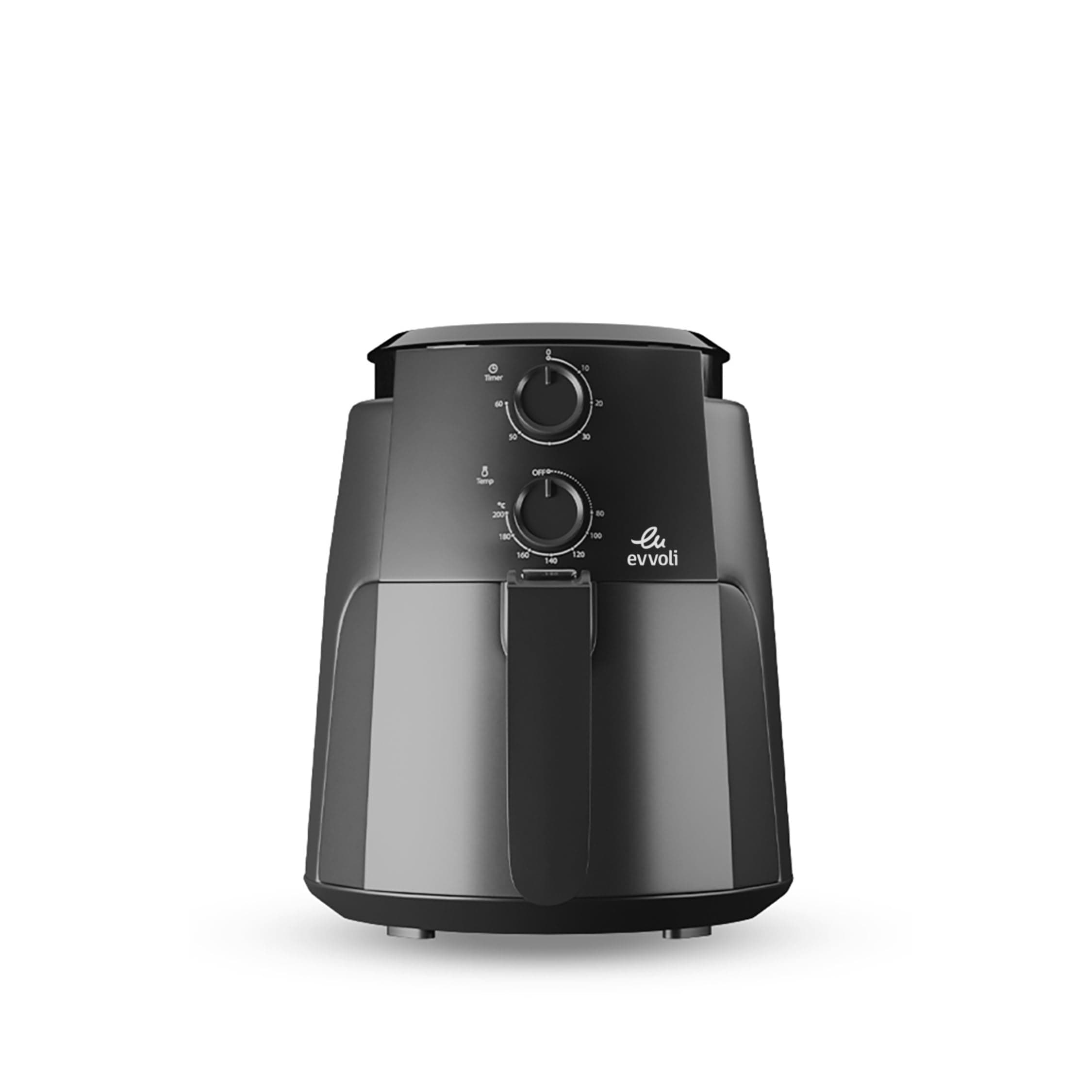 evvoli Air Fryer 4 Litres with Timer Temperature, Adjustable Control and 8 Preset Programs,1500W, EVKA-AF4001BS, Black