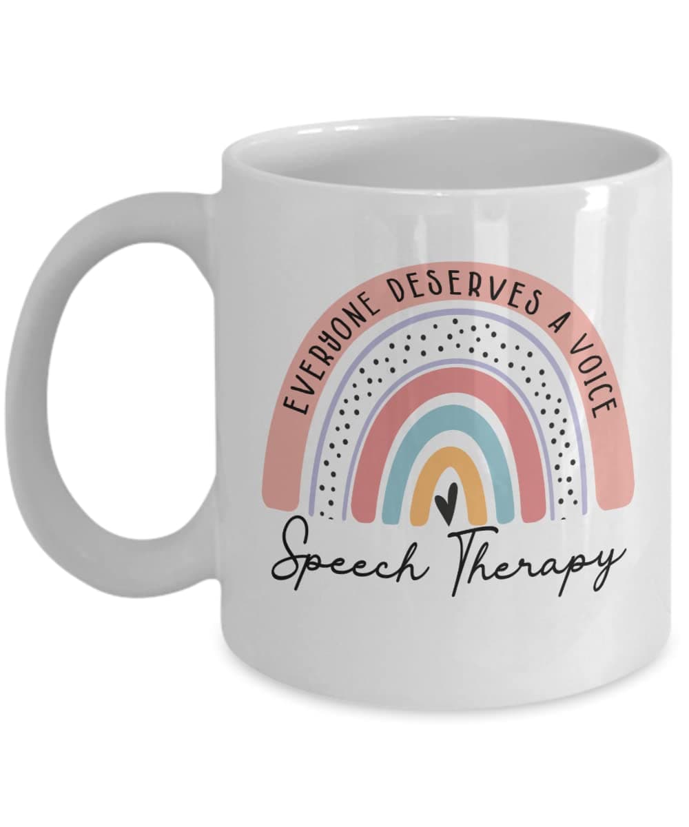 Personalized Retro Everyone Deserves A Voice Mug - Speech Language Pathologist - Slp Assitant Gift - Speech Therapy Mug 11oz