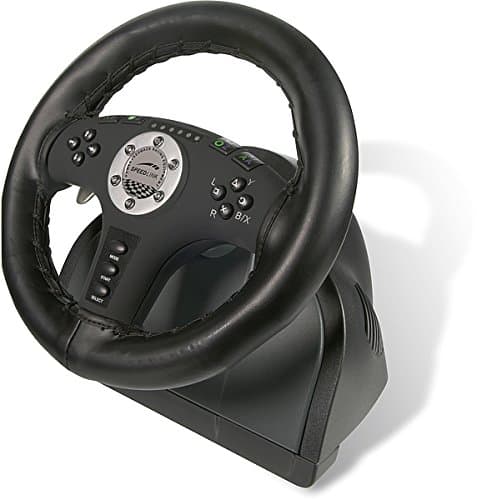 Speed Link 2-in-1 Force Vibration Racing Wheel for PC/PS2 - Black