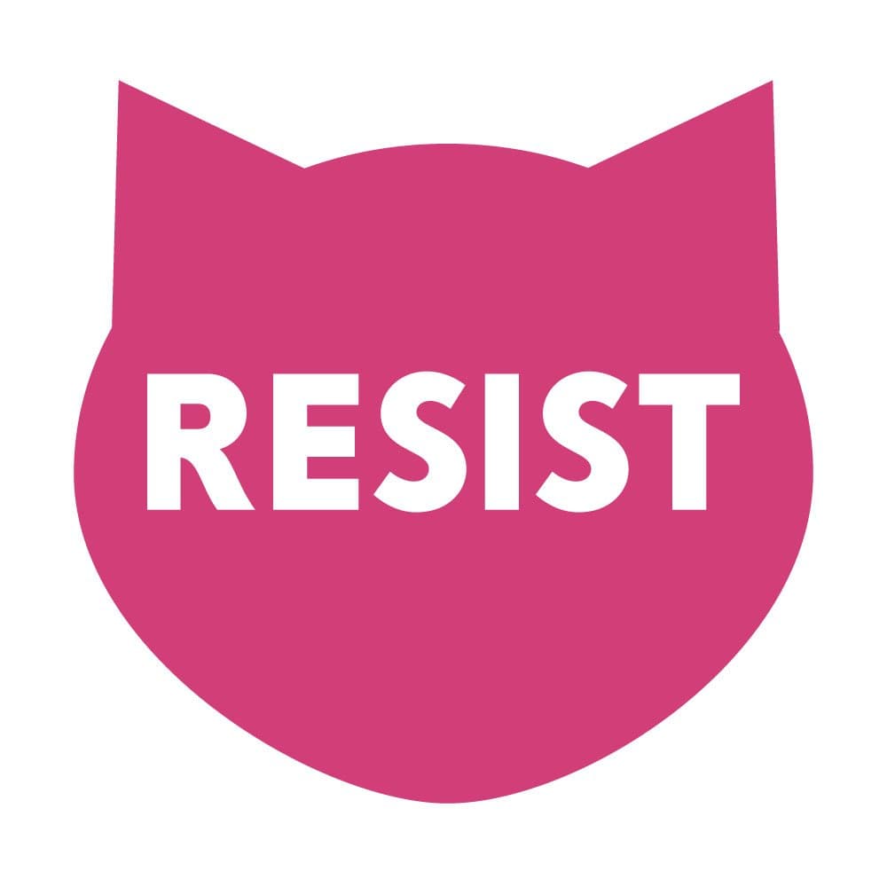 Resist Kitty Sticker 3" x 3" (Pink)