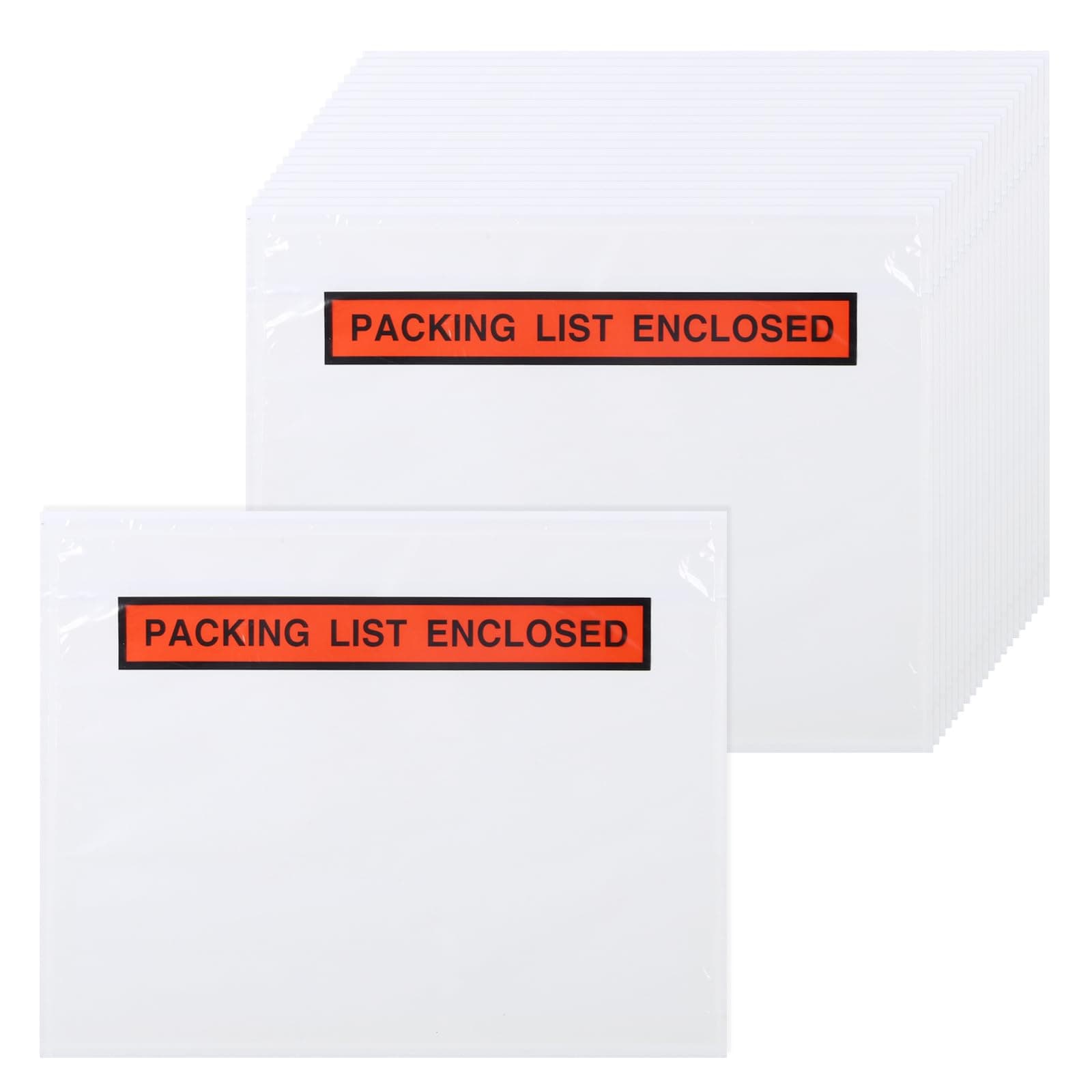 200 Pcs 6" x 9" Clear Adhesive Top Loading Packing List Shipping Pouches，Shipping Label Sleeves, Packing List Enclosed Envlopes(Waterproof)