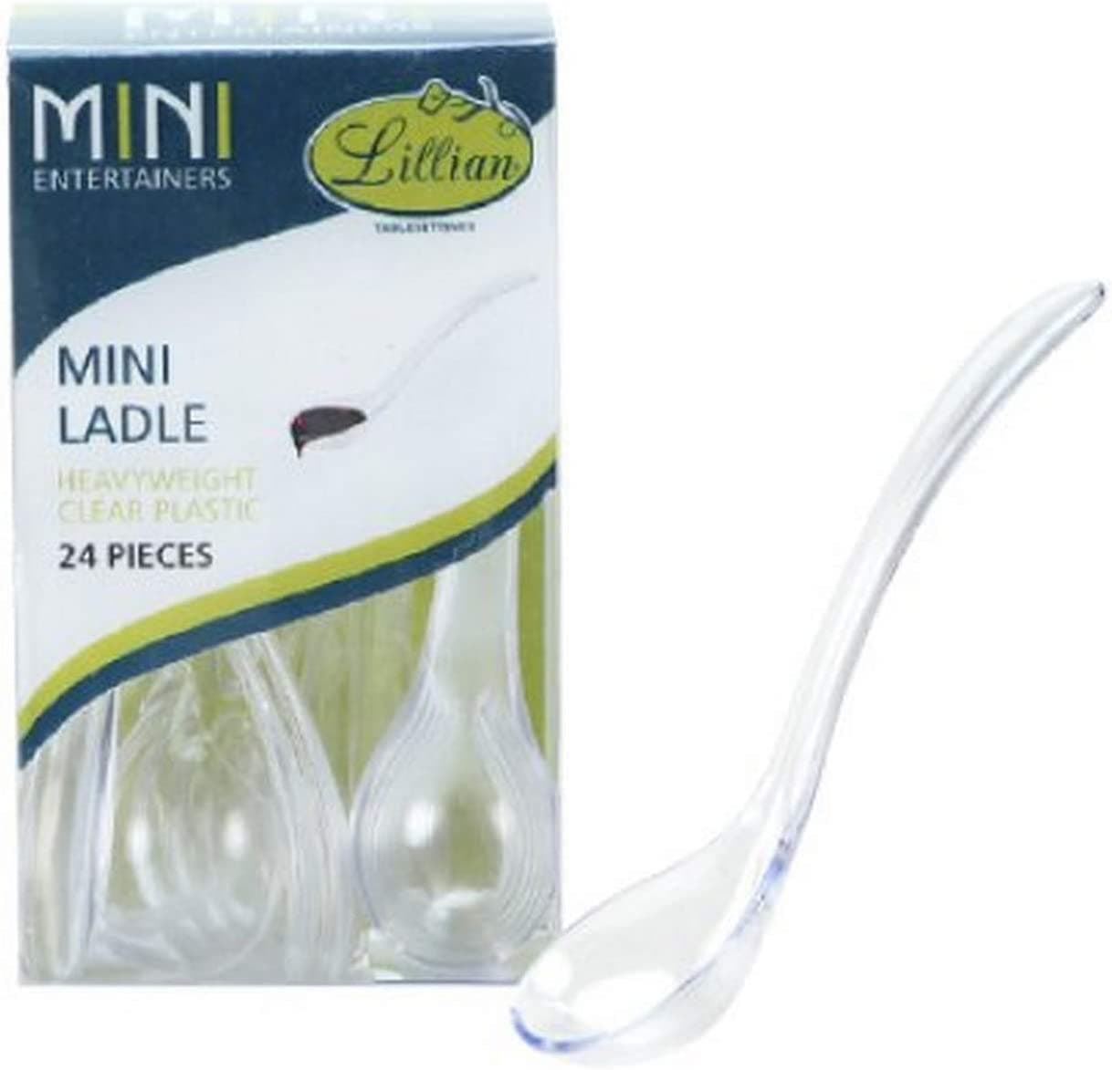 Premium Mini Clear Plastic Ladles (24-Pack) - Extra Heavy-Weight, Durable & Elegant Design - Perfect for Parties, Events & Everyday Use