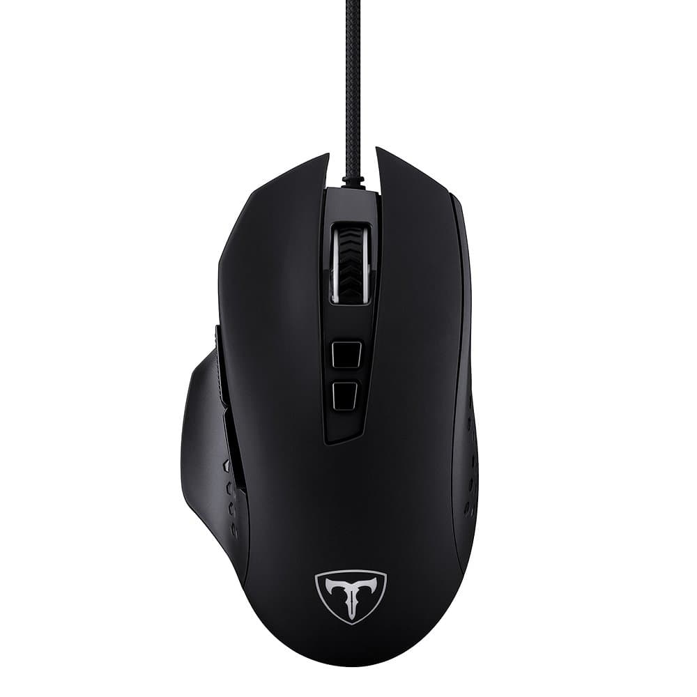 16400 DPI High-Precision USB Wired Programmable Laser Gaming Mouse for PC, MacBook,7 Programmable Buttons, 5 Different DPI Levels with LED Backlight - Black