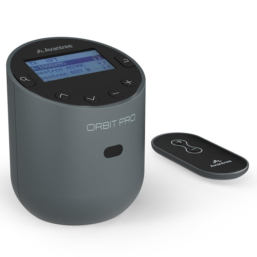 Avantree Orbit Pro Bluetooth Transmitter for TV with LCD Display and Remote Control, Compatible with Optical or AUX Audio Output and Smart TVs, Easy Volume Control for Airpods