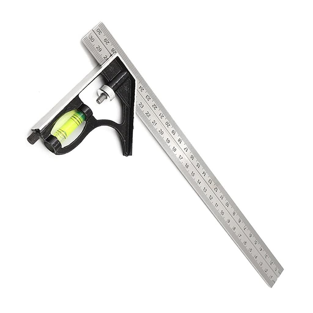LIXIDIAN DIY Movable Square Ruler Precise Measuring Tools Aluminium Combination Mobile Workshop Hardware Angle Spirit Level 12"(300mm) Vernier Caliper