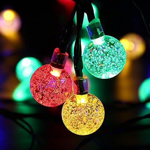 SOJO Globe Solar Outdoor String Lights, 20ft 30LED Multi Color Fairy Bubble Crystal Ball Christmas Lights Decorative Lighting for Indoor, Garden, Home, Patio, Party and Holiday Decorations