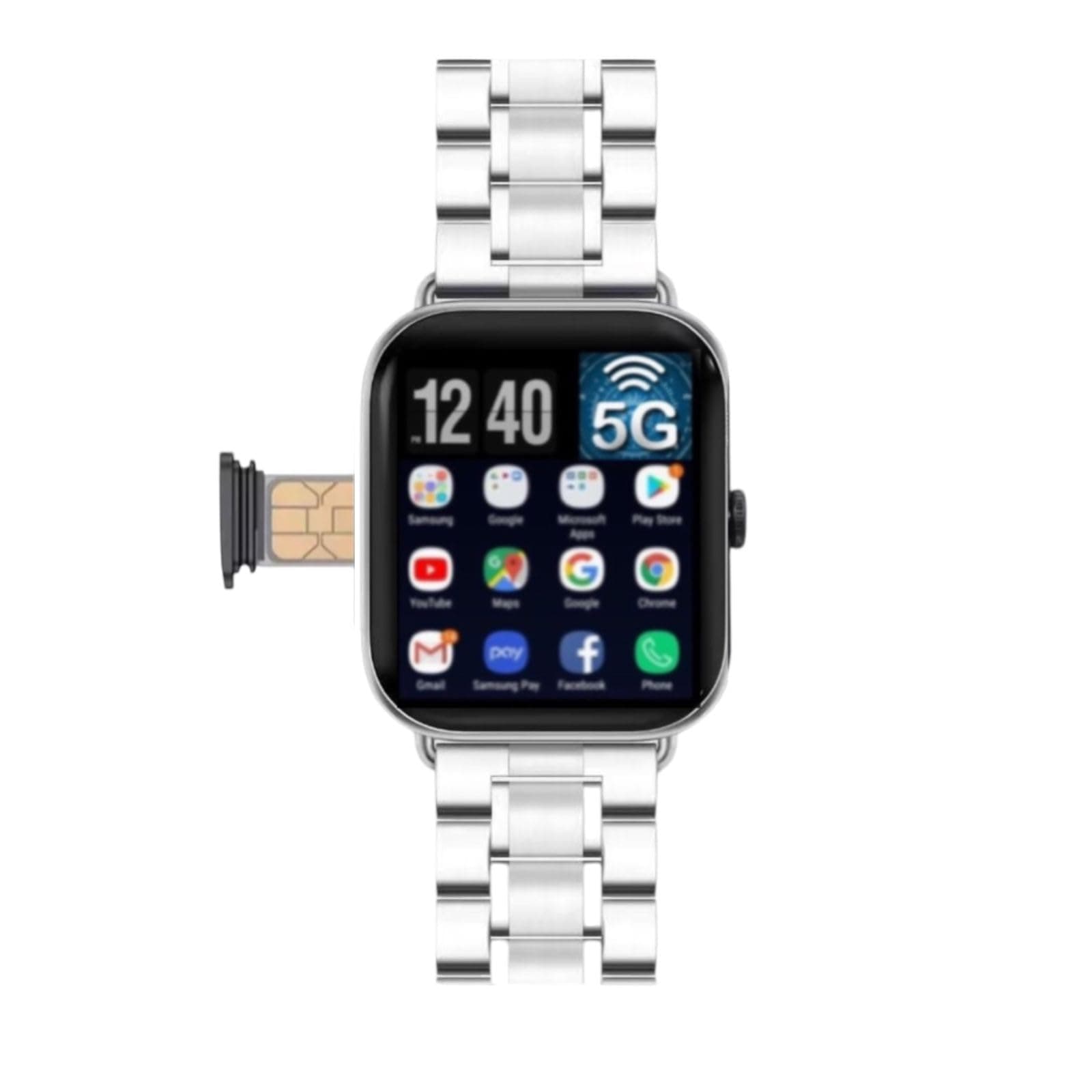 5G Ultra Android Smart watch With Camera, Android OS Pre installed apps, AMOLED Display screen | Sports and fitness Tracker 6Gb Ram 64Gb Rom With SIm Slot (3 strap) (White)