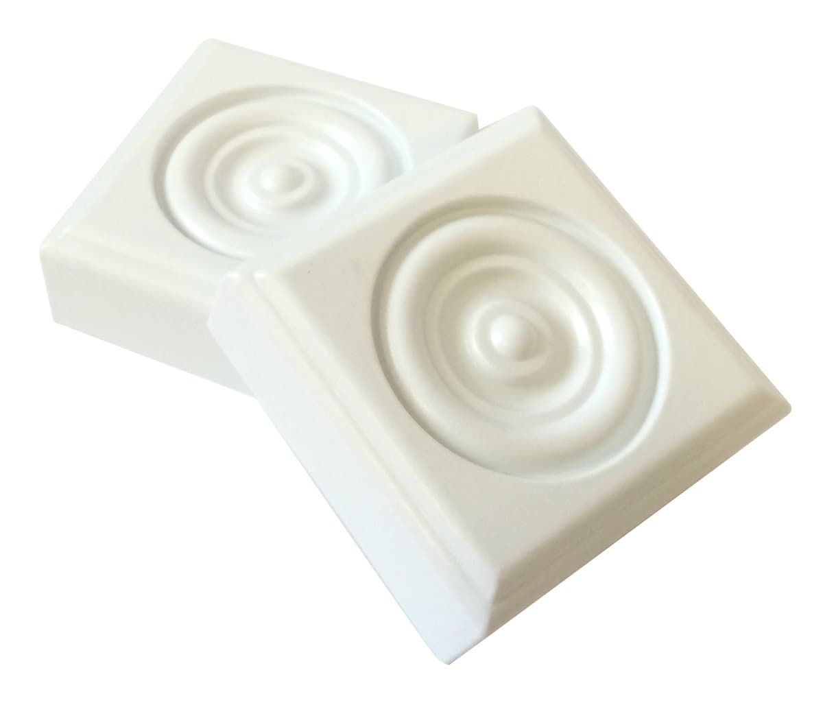 2 Piece Minute Molding Classic Plastic Block Rosette (2-3/4 in.) for Interior Doors and Windows (83051)