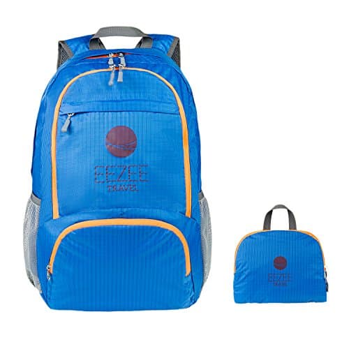 EEZEE 28L Ultralight Portable Foldable Dry Backpack Lightweight Waterproof Daypack for Adult Teen Sport Travel Camping Hiking Backpacking, Blue