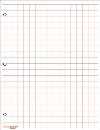 Geyer Instructional Products 150033 Classic Graph Paper, 1/2" Square, Red (Pack of 500)
