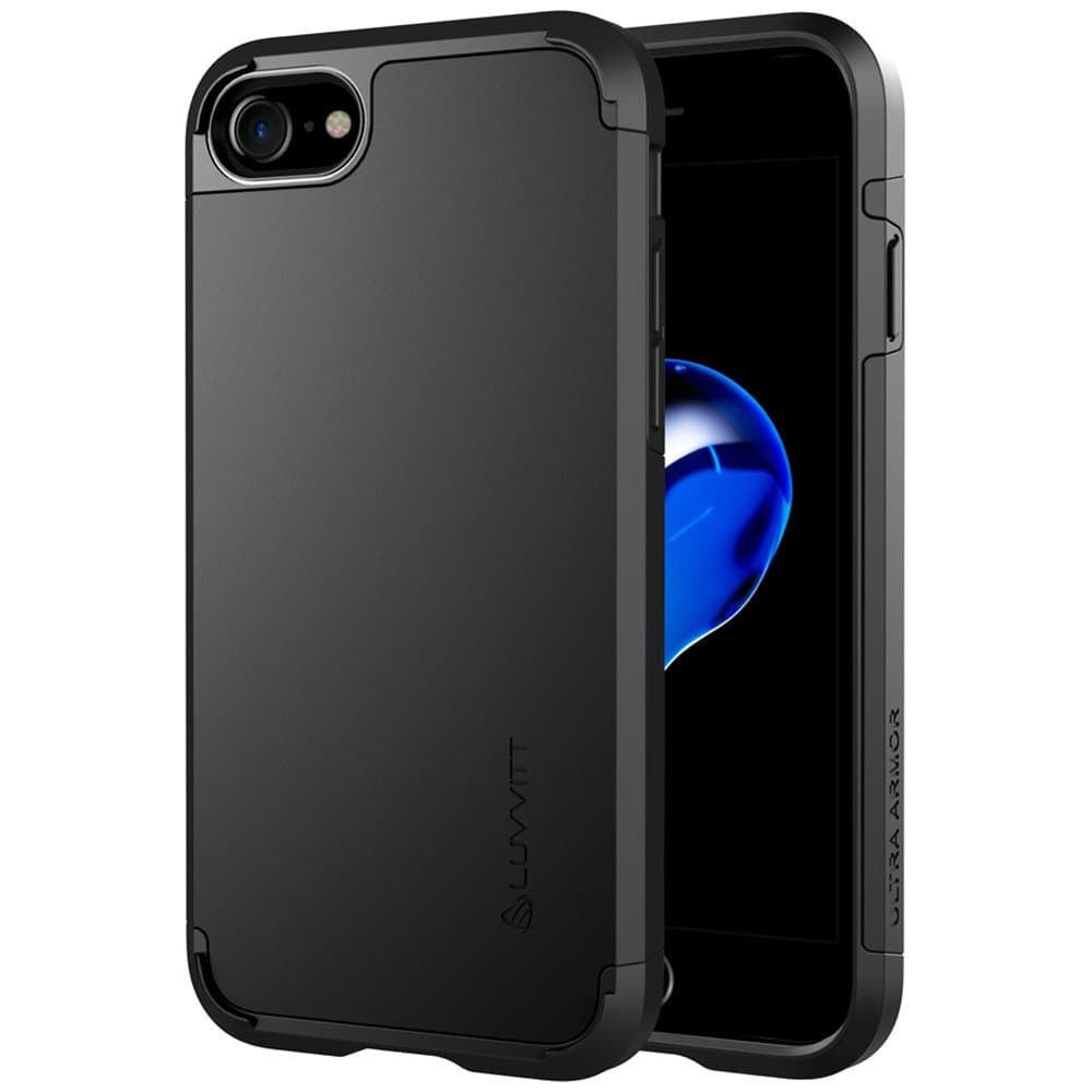 Luvvitt Ultra Armor Case for iPhone SE (2020) / iPhone 7 / iPhone 8 with Dual Layer Heavy Duty Protection and Air Bounce Technology for Apple - Black