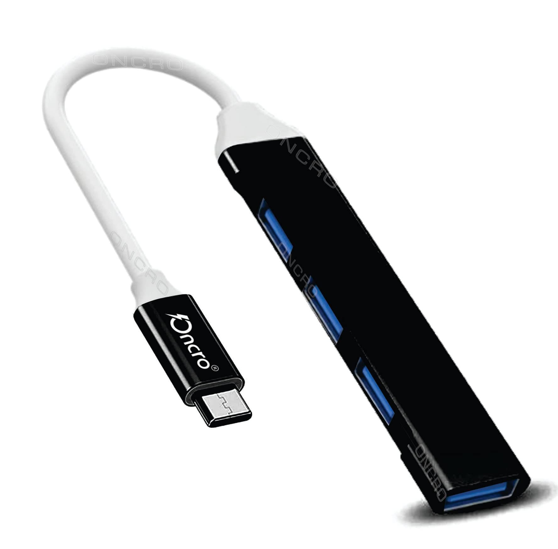 Black 4 in 1 USB c hub USB Extension Type c for Laptop Type C to 4 Port USB Type C 3.0 to USB 2.0 Hub OTG Adapter multiport Splitter Extender Expander for Mouse Printer pendrive Android