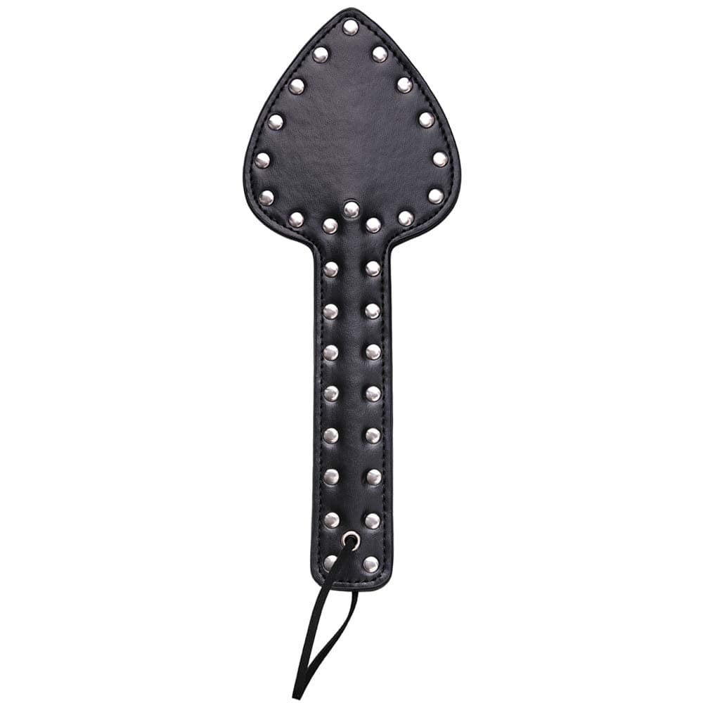Studded Hearts Leather Paddle