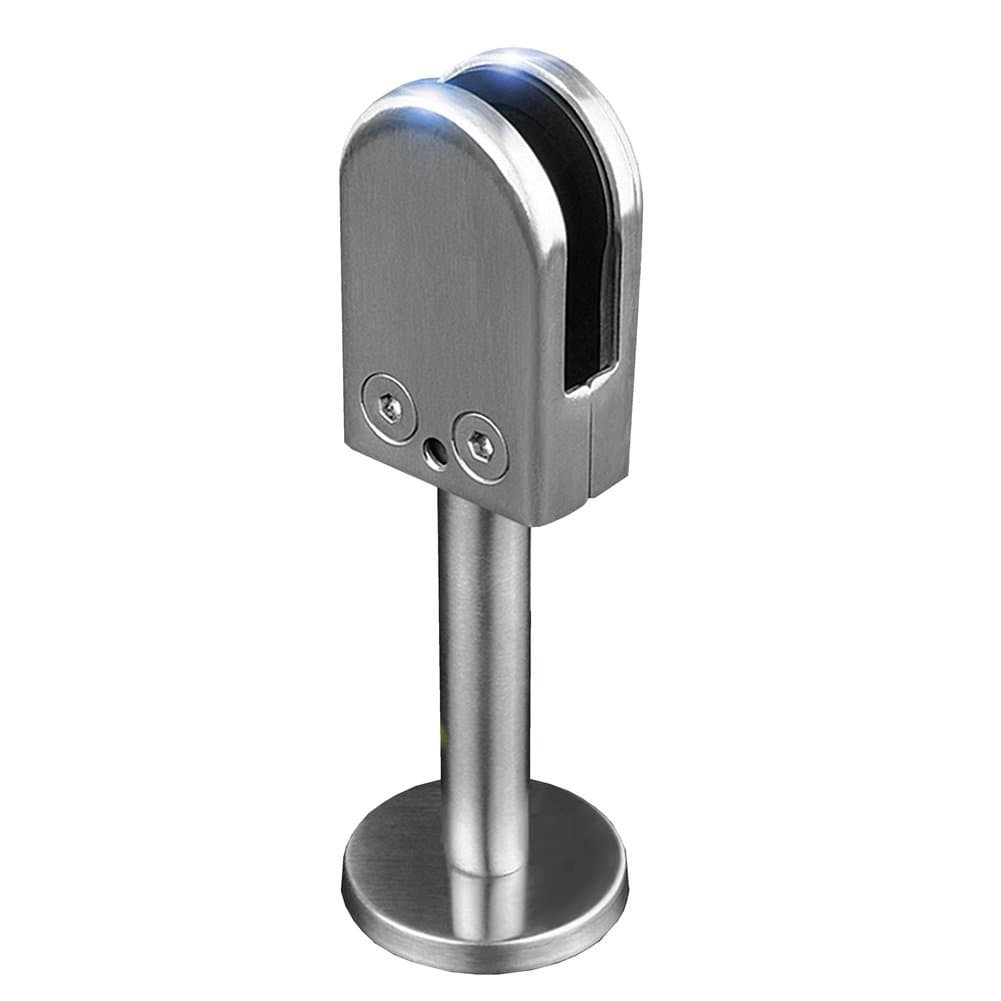 304 Stainless Steel U Clamp Support Bracket Floor Mount Posts for Frameless Glass Panels Glass Screen Glass Pool Fence (8mm Glass, 100mm Rod)