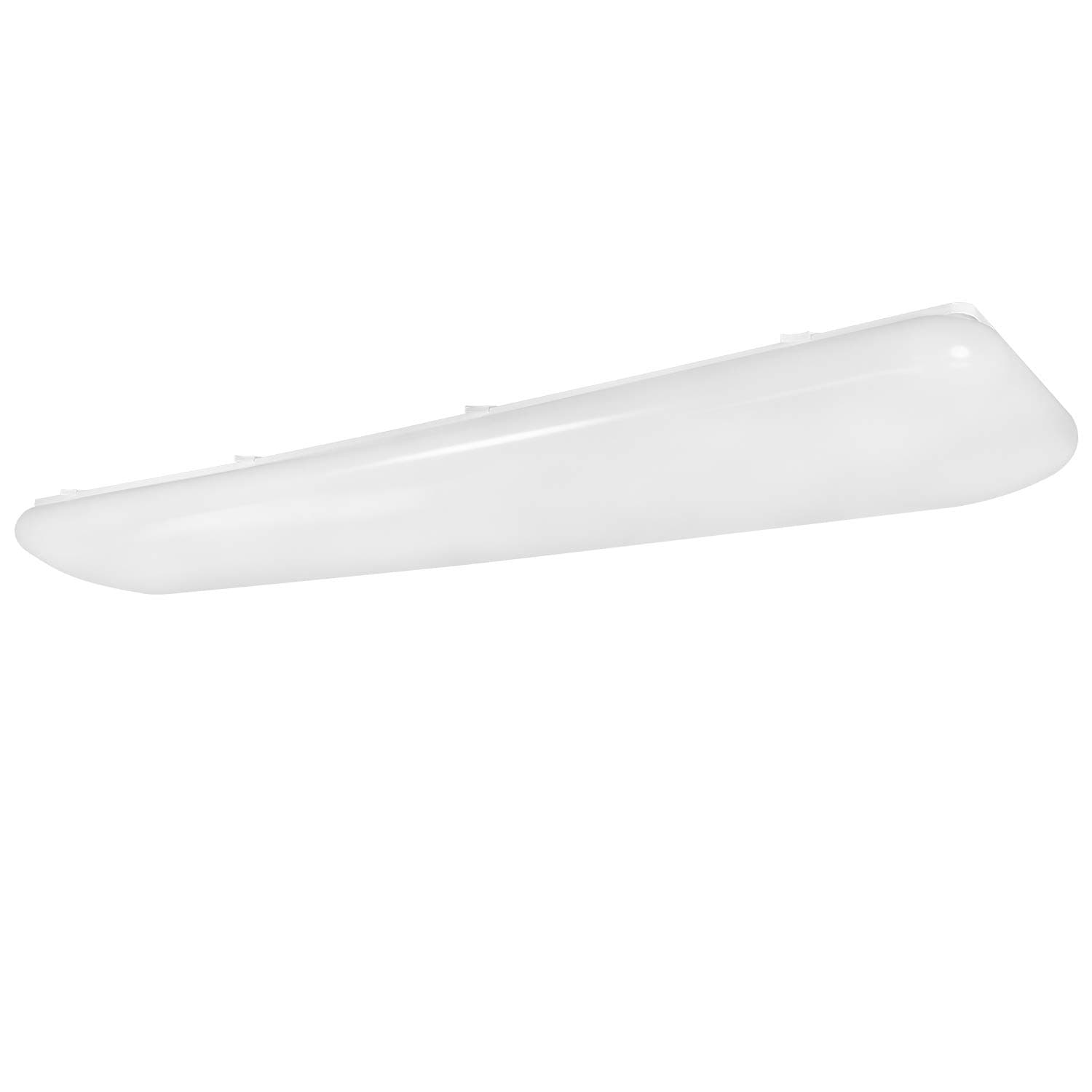 LUXRITE 4FT Puff LED Flush Mount Light Fixture, 5000K Bright White, 5200 Lumens, 110-277V, 52W Surface Mount LED Cloud Ceiling Light, Energy Star & ETL Listed, Damp Location