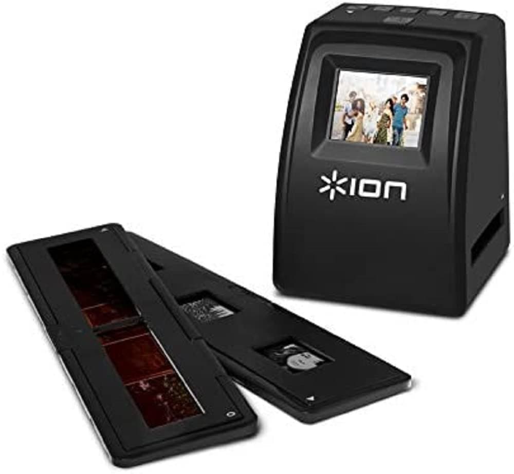 ION - Film 2 SD Scanner | Ultra High-Resolution Slide & Negative Scanner | Scanner to digitise 35mm Slides & Film Negatives | Automatic Image Enhancement | Includes 1GB SD Card