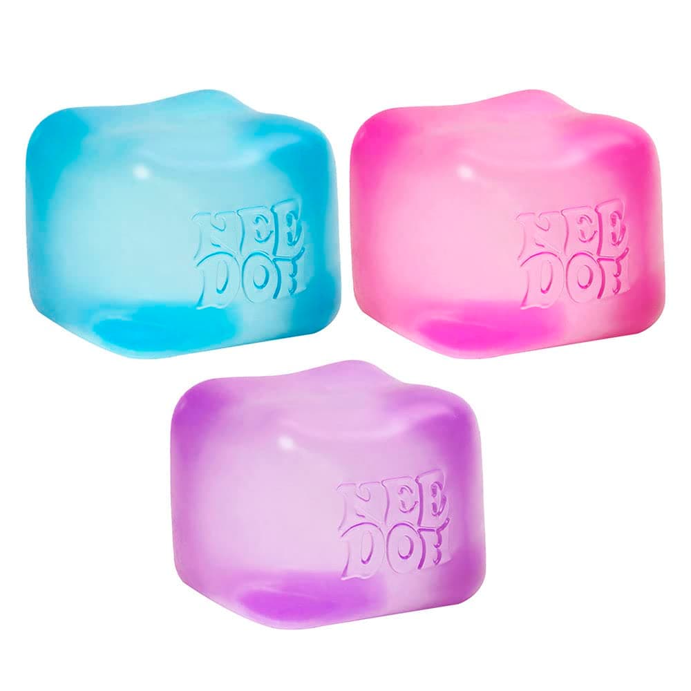 Schylling Needoh Nice Cube Sensory Toy with a Super Solid Squish - Colors May Vary 3 Pack