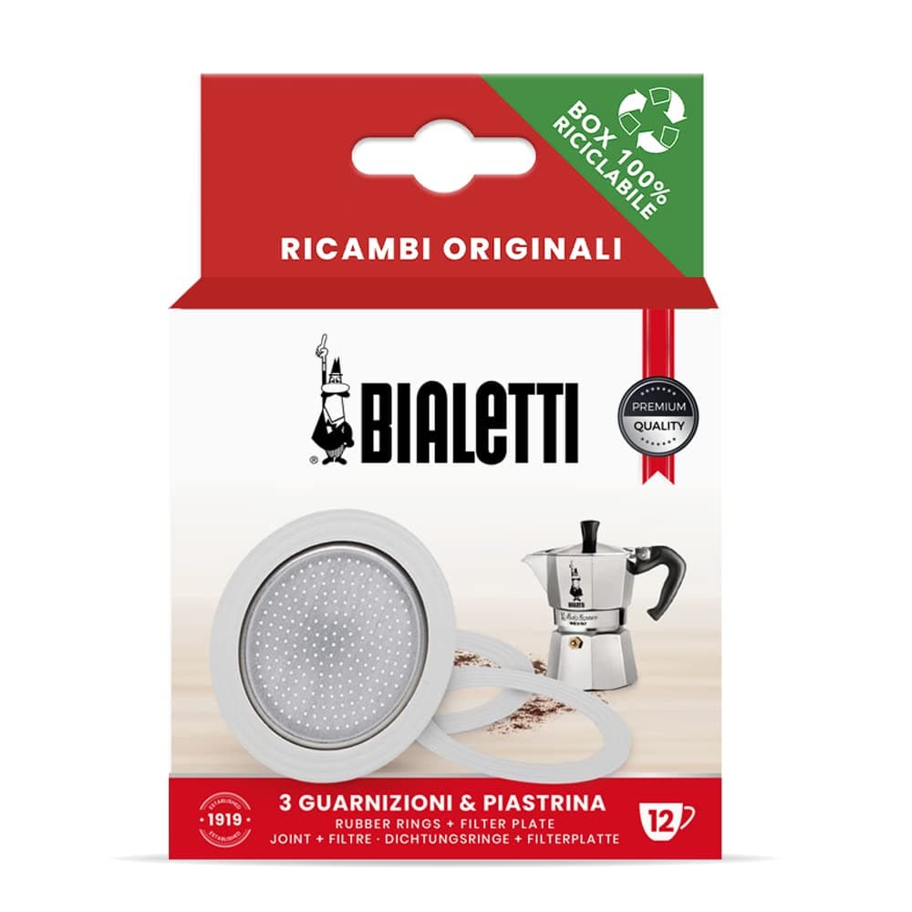 Bialetti 3 GASKET + 1 FILTER 12 CUPS