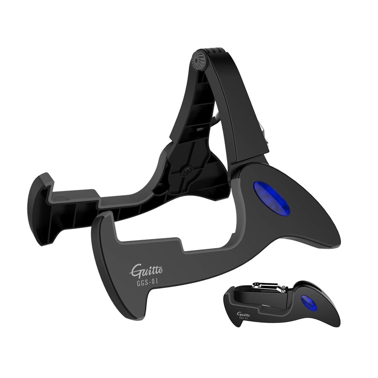 Guitar Stand Tripod Adjustable Classic A-Frame Stand Universal for Acoustic and Bass Electric Guitars Folding Floor Travel Stand Small Single Holder (GGS-01)