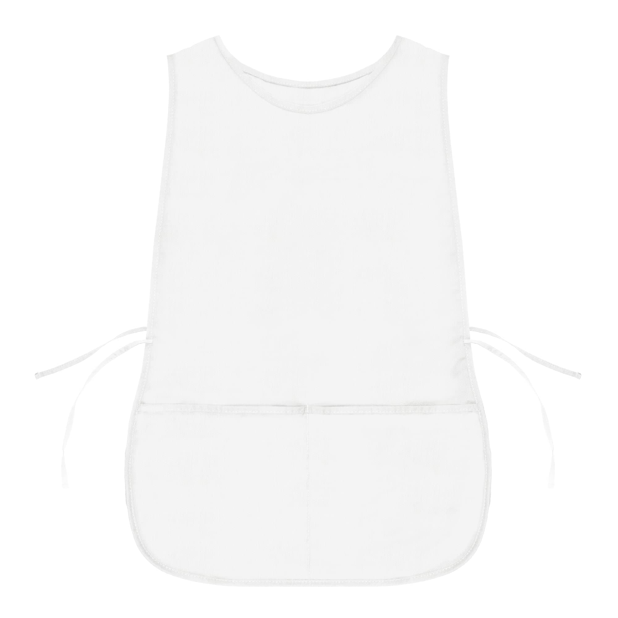 DALIX Cobbler Apron 2 Pockets Smock Regular 28.5" x 18.5" White