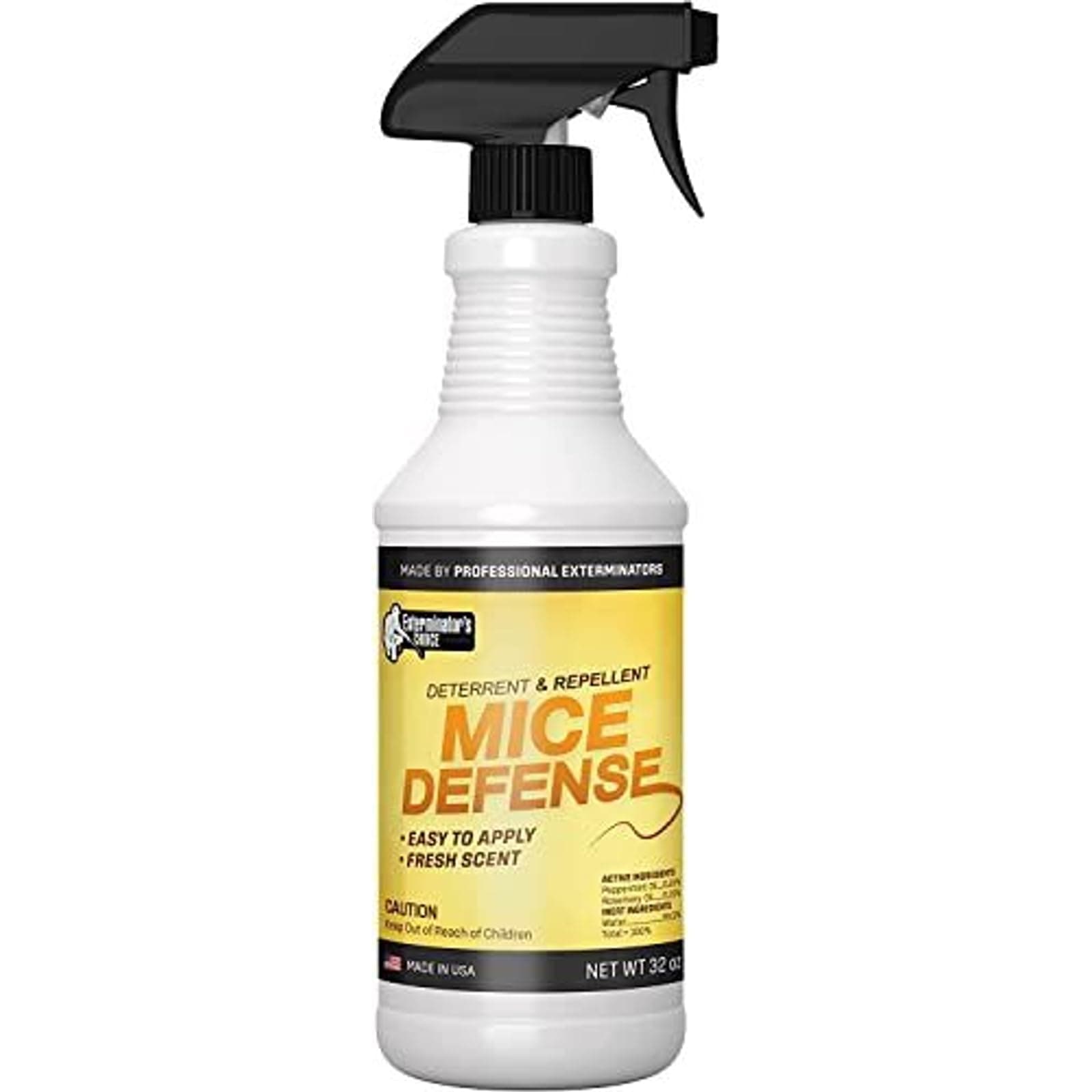 Exterminators Choice Mice Barrier Spray - 32 Oz, Peppermint Scent - Essential Oil Blend for Indoor & Outdoor Areas - Inhibits Chewing & Nesting - Quick Spray Application