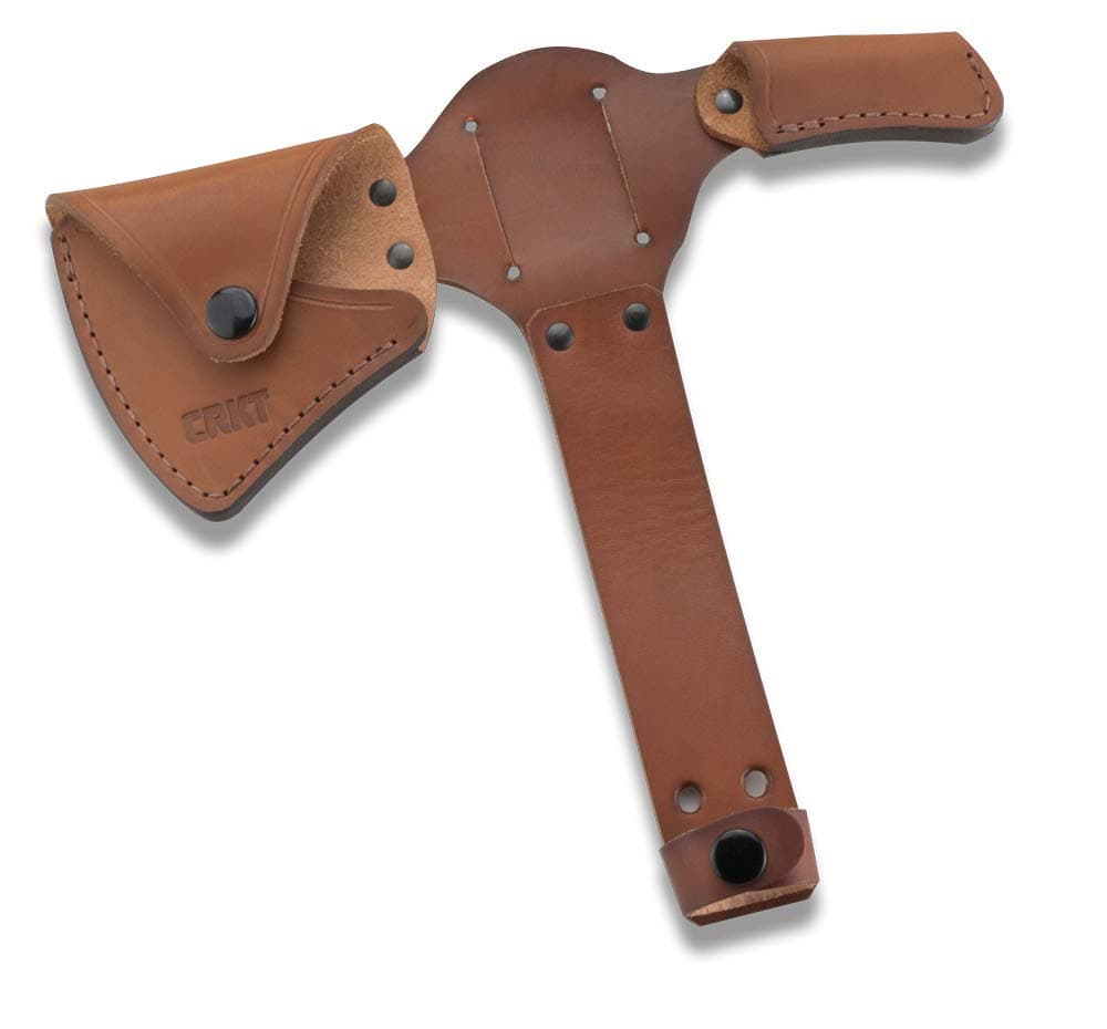 Woods Kangee Tomahawk Sheath: Full Grained Leather, Multiple Snaps, Belt Loops for Secure Carry of T-Hawk D2735