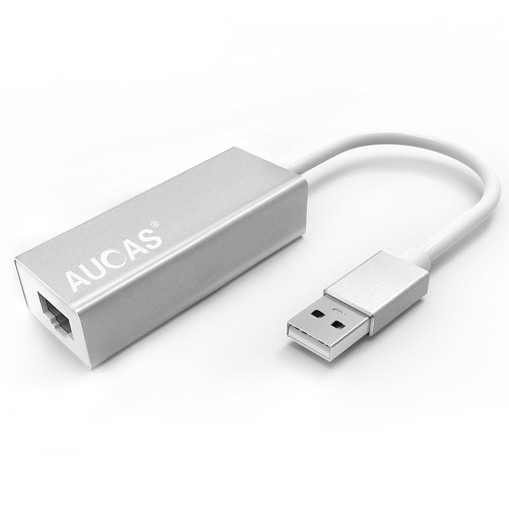 RJ45 Ethernet Adapter with USB 2.0/3.0 to Gigabit Wired Ethernet Network Adapter -USB to Ethernet Lan Card Adapter (100Mbps USB2.0 Aurora Silver)