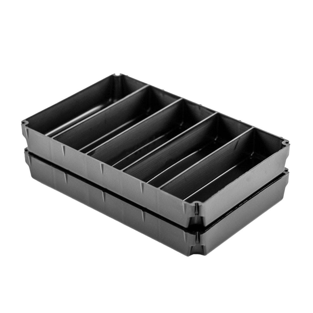 YakAttack TracPak 5x1 Inserts Two Pack | Half-Depth Organizers for Stackable Storage Box | 5 Compartments Each | Includes Stacking Tabs | Fits TracPak System | Made in USA