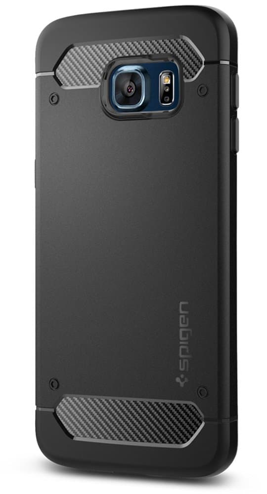 Spigen Rugged Armor Galaxy S6 Edge Plus Case with Resilient Shock Absorption and Carbon Fiber Design for Galaxy S6 Edge Plus 2015 - Black