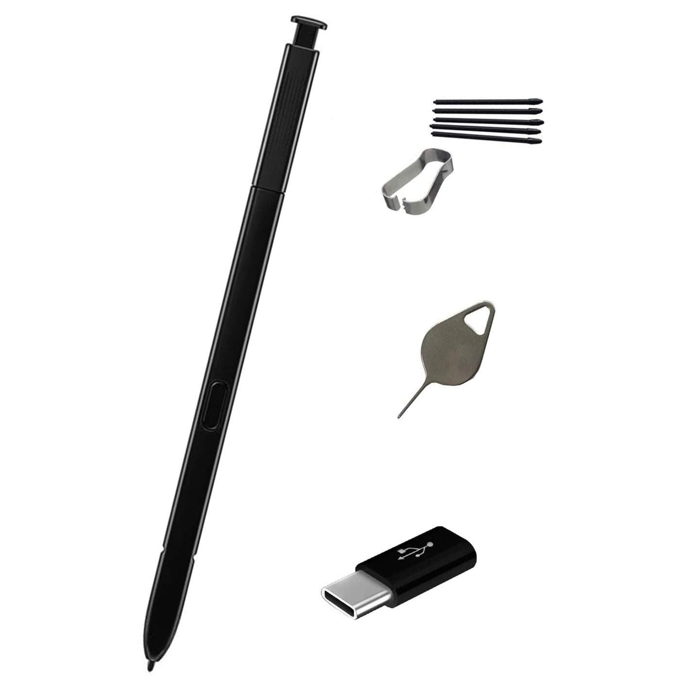 Ubrokeifixit P200 P205 Touch Stylus S Pen Replacement for Samsung Galaxy Tab A 8.0 with S Pen 2019" SM-P200 SM-P205,with Tips/Nibs,with Eject Pin,with Type-C to Micro USB Plug (Black)