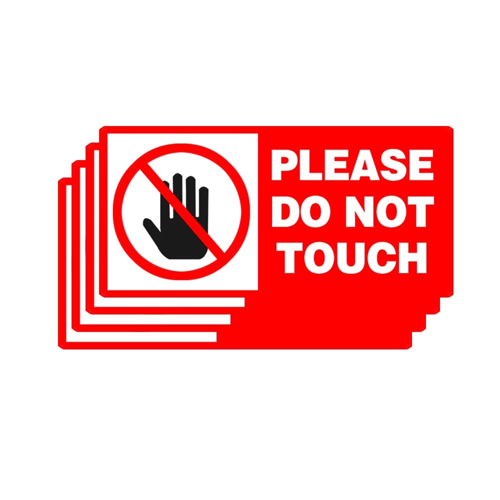 Top label Caution - Do Not Touch Warning Sign Stickers,2x4 Inch,15 Pcs Per Pack