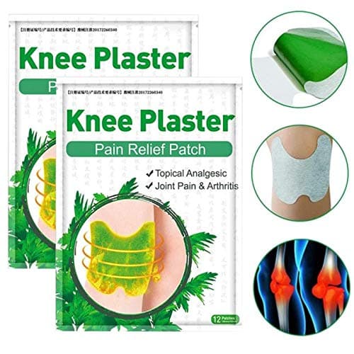 Herbal Knee Pain Eelief Patch,Pain Relieving Patch, Paste, Cervical Vertebra Relief,Wormwood Sticker Self Heating Warming Meridians Patches Plaster,2Bag/24Patchs