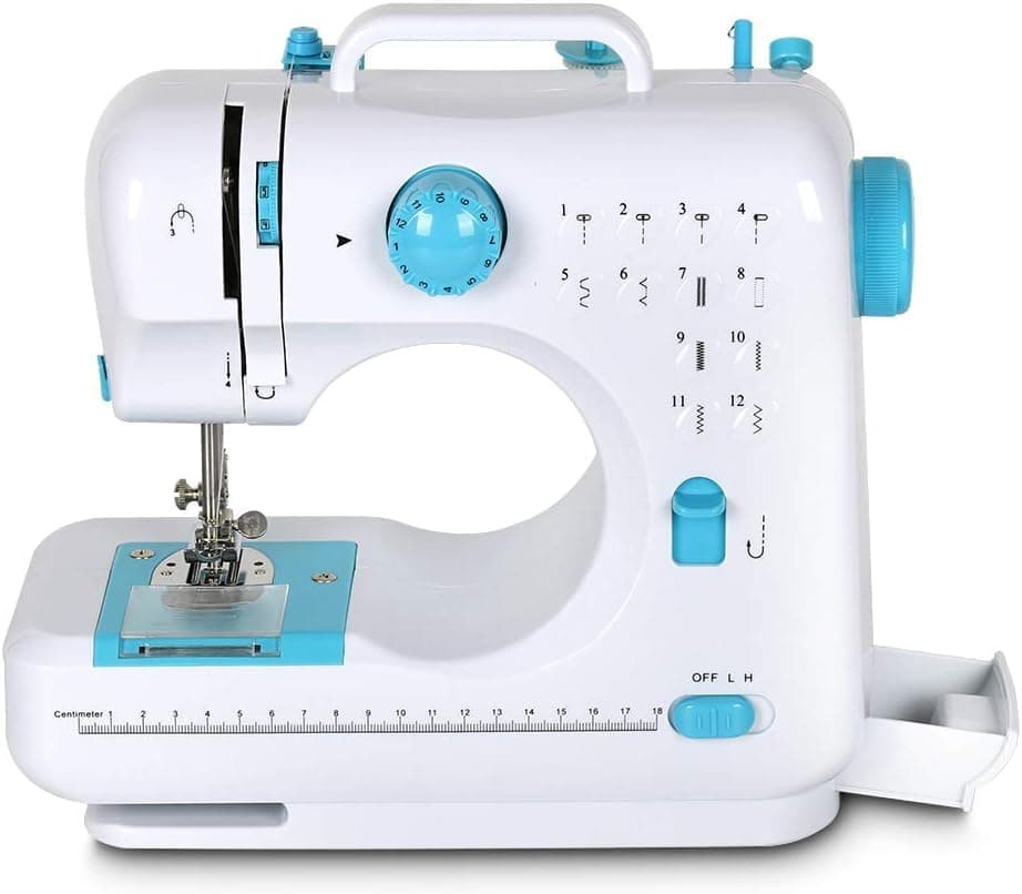 Sewing Machine Portable mini Electric Sewing Machine for beginners 12 Built-in Stitches 2 Speed with Foot Pedal,Light, Storage Drawer