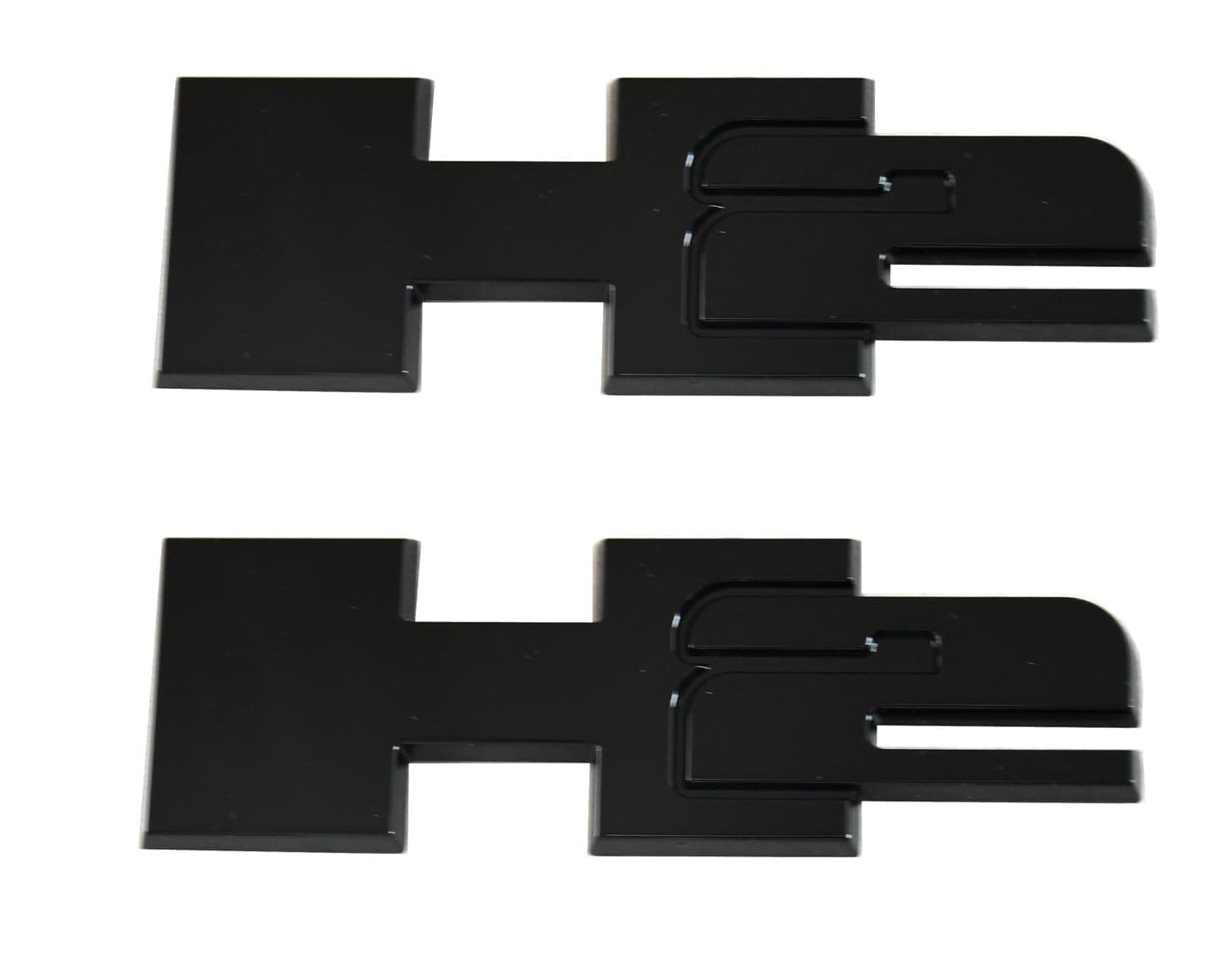2pcs H2 Rear Liftgate Door Nameplate 3D Badge Emblems Replacement for 2003-2009 Hummer H2 (Black)