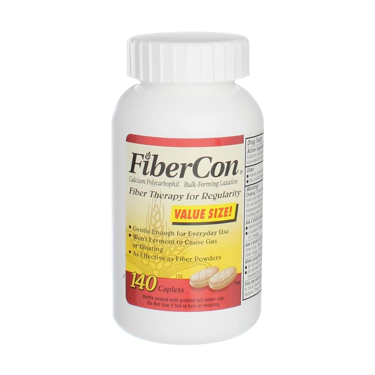 FiberCon Fiber Therapy for Regularity, Caplets 140 ea, Pack of 3