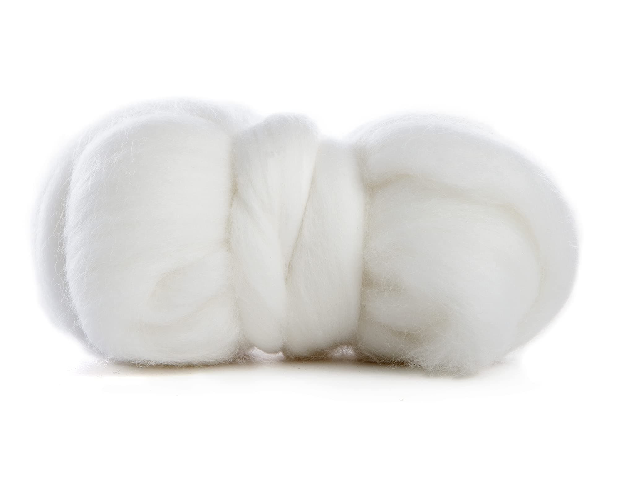 Desert Breeze Distributing Merino Wool Roving, Extra Fine Combed Top, Color Snow, 19 Micron, Perfect for Felting Projects, 100% Pure Wool, Made in The Italy