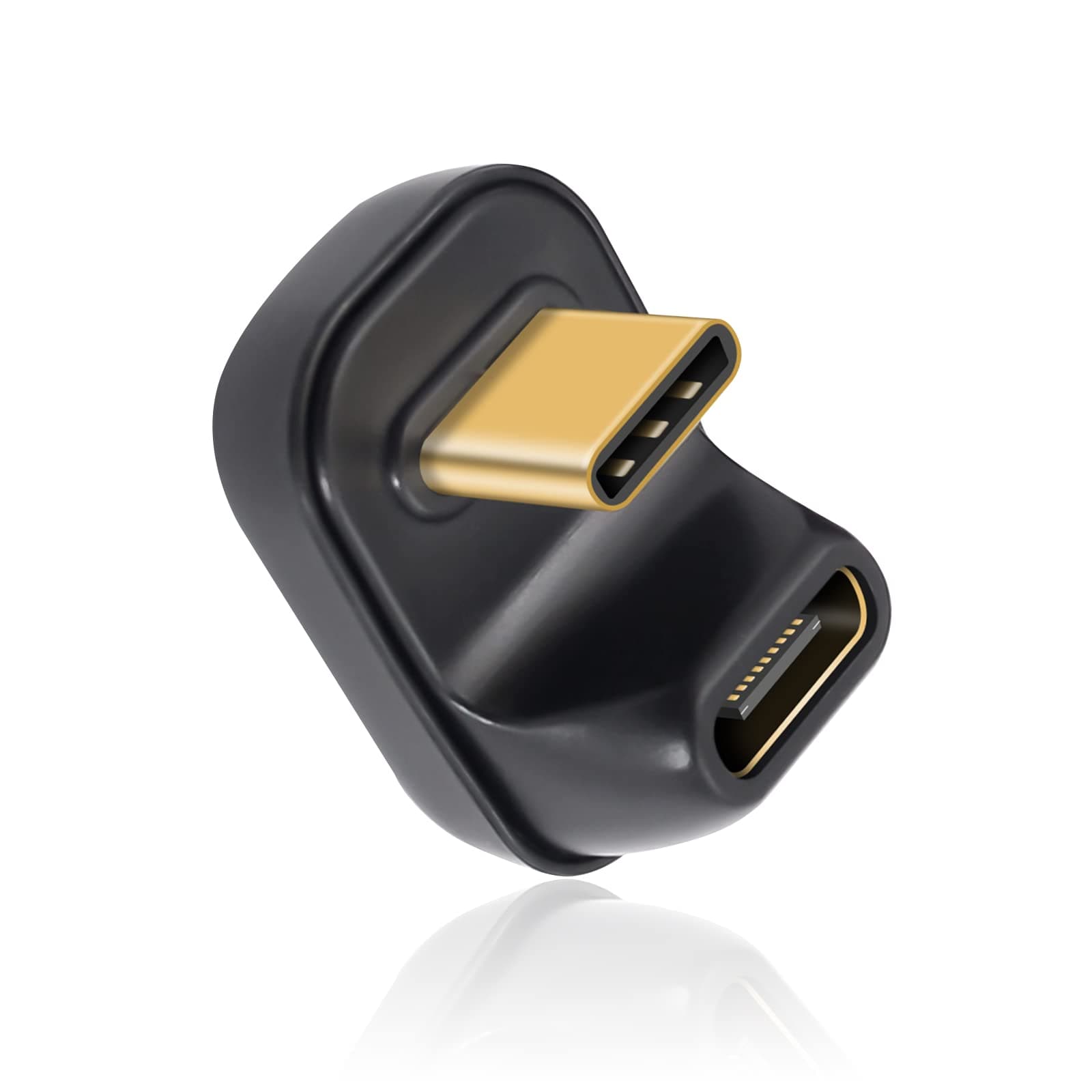 Duttek U Shape USB C Adapter 40Gbps, USB C 180 Degree Adapter, USB Type C Male to Female Connector Adapter Support 100w Fast Charging for Thunderbolt 3/4, Steam Deck, Switch, MacBook, Tablet, Phone