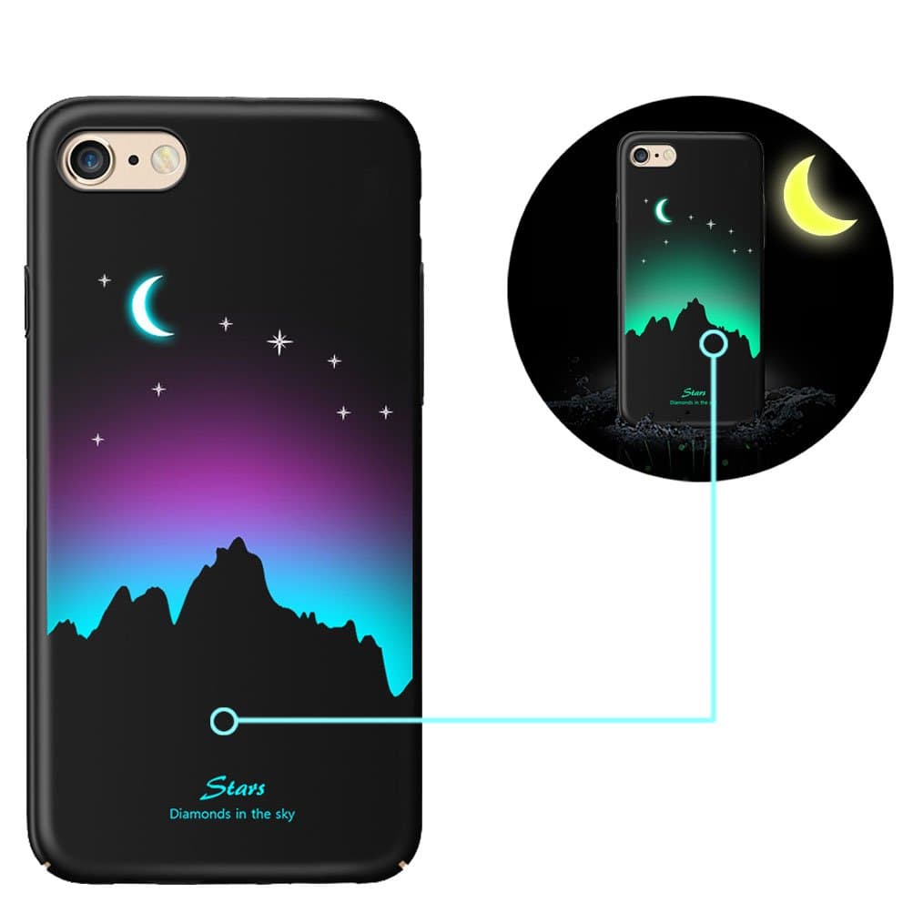 Bestsky iPhne 7/iPhone 8 Cover, Luminous Hard PC Rubber Bumper Cover for iPhone 7/8[Stars]